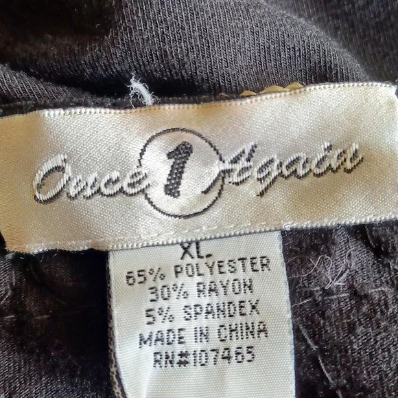 Once 1 Again Elegant Black and Gold Embroidered Women's Top Women Size XL - Picture 2 of 10